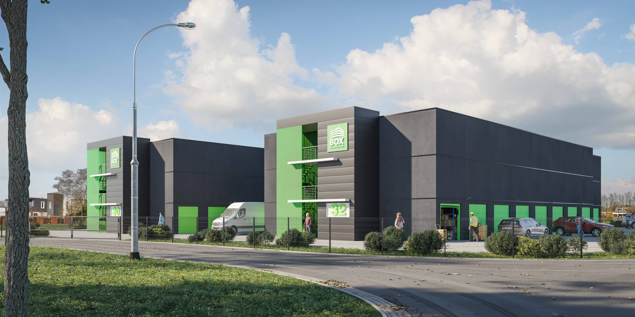 Ingezoomd overzicht van de garageboxen die te koop en te huur zijn in Assen.
