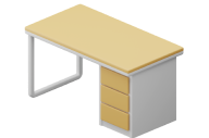 Bureau in een garagebox.