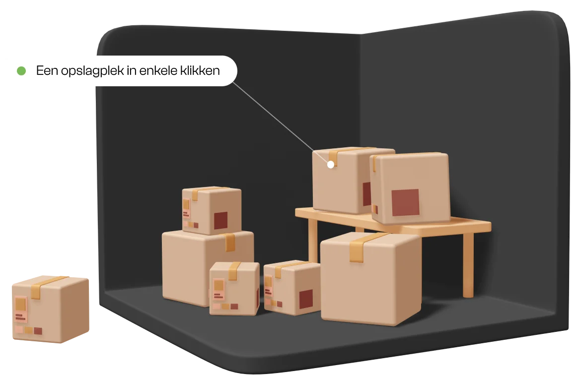 Dozen in een garagebox.