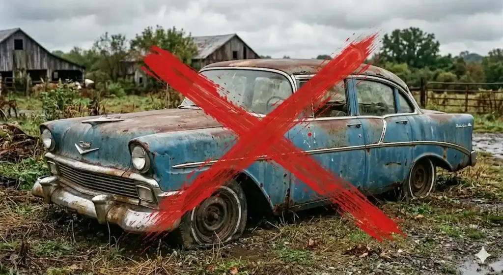 Verkeerde klassieke auto opslag