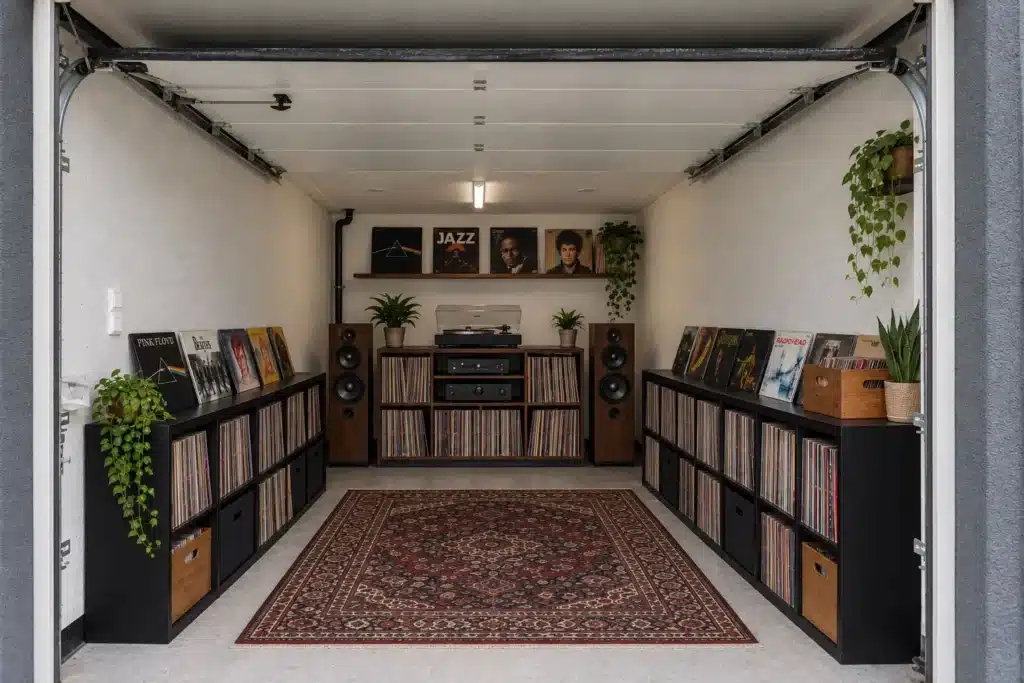 Vinylplaten opslaan in een garagebox
